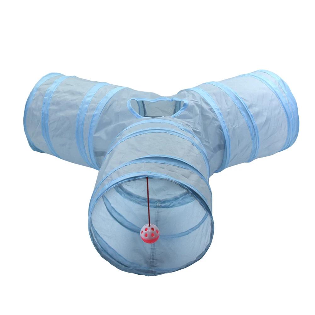 Foldable Cat Tube Interactive Tunnel Toy Scratch-Resistant Cat Tunnel Training Pet Supplies Portable Pet Tunnel with Peek Holes