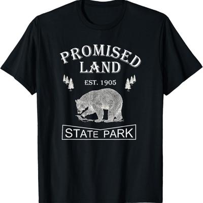 T-shirt Camping Faune Sauvage Plein Air Parc d'État Bear Promised Land