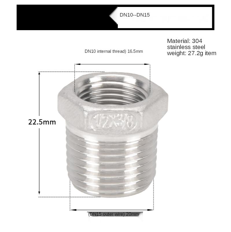 1/8 "1/4" 3/8 "1/2" 3/4 "1" 1-1/4 "NPT Männlich Zu Weiblich Gewinde 304 Edelstahl Reduzierbuchse Reduziert Rohr Fitting Anschluss