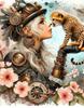 Diamond Painting Steampunk Girl With Little Dragon Bird Leopard Aniamls New 2024 5D DIY Diamond Mosaic Embroidery Cross Stith