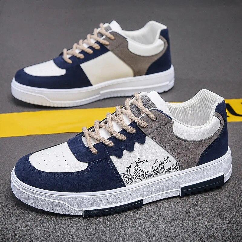 Sneakers Uomo Trend Scarpe da Skateboard per Uomo Sneakers Casual Uomo Versatili Cuciture Platform Scarpe Studente Tenis Masculino