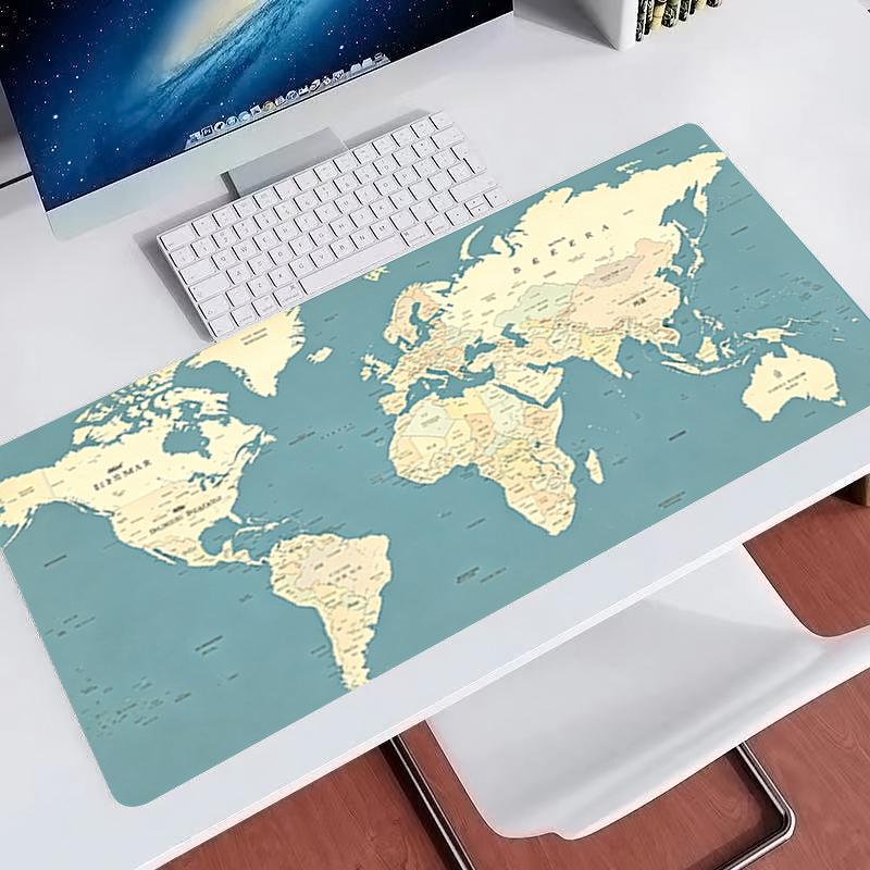 Beliebtes Mauspad Weltkarte Große Größe E-Sport Gamer Schreibtischmatte Rutschfest Laptop Tastaturunterlage Gaming Erweitertes Mauspadd Für Bestes Geschenk