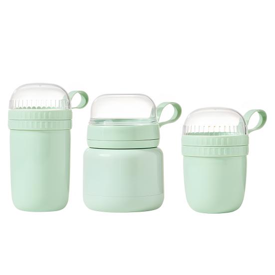 Portable Breakfast Cups Stainless Steel Lunch Cup Double-Layer Insulated Food Jar with Spoon Leakproof Travel Salad Container for Soup Salad