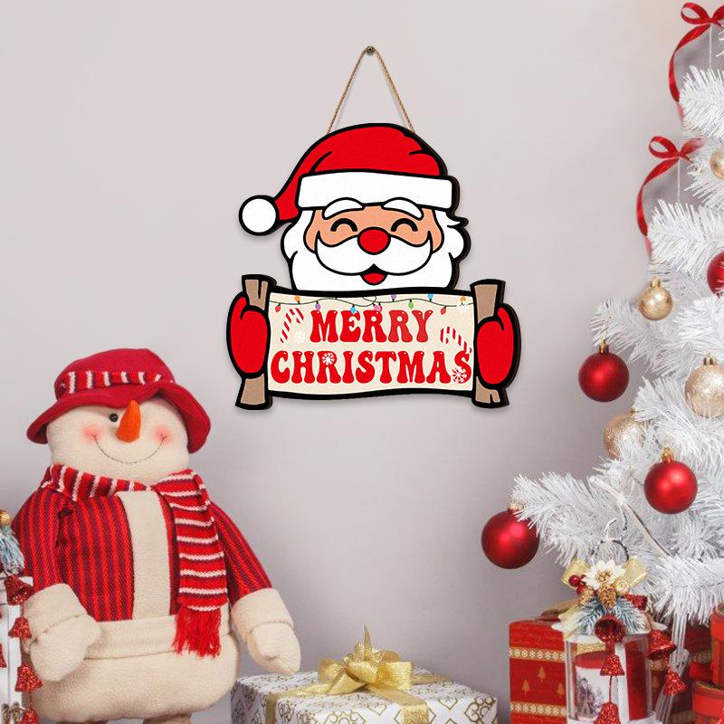 Home Wall Decoration Christmas Wall Decoration Wall Hanging Cartoon Snowman Children's Room Atmosphere Door Hanging Sign Hanging