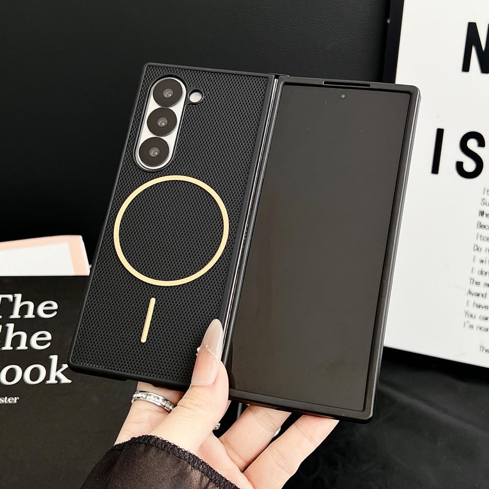Z Fold 7 Case Magnetic Rhombus Pattern Folding Case for Samsung Galaxy Z Fold 7 6 4 3 G Fold7 Wireless Cover