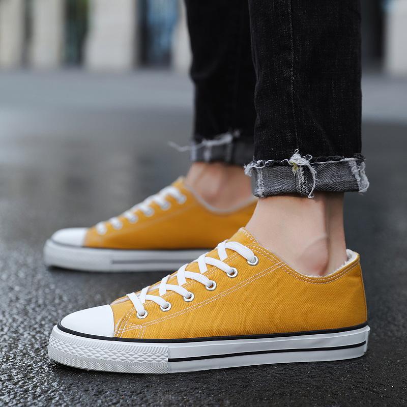 

Зимние классические парусиновые кеды с высоким верхом, мужские и женские бархатные теплые хлопковые туфли, корейская версия универсальных трендовых студенческих кед на платформе 6836 44 (Male)