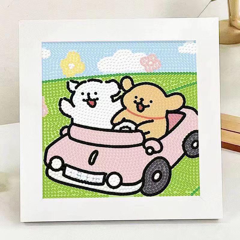 Ins Line Puppy Diamond Painting DIY Cute Cartoon Handmade Educational Gift for Kids