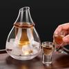 Whiskey Dispenser Transparent Ice Wine Jug Detachable Flat Mouthed Wine Decanter Glass Slant Mouthed Wine Warmer Restaurant