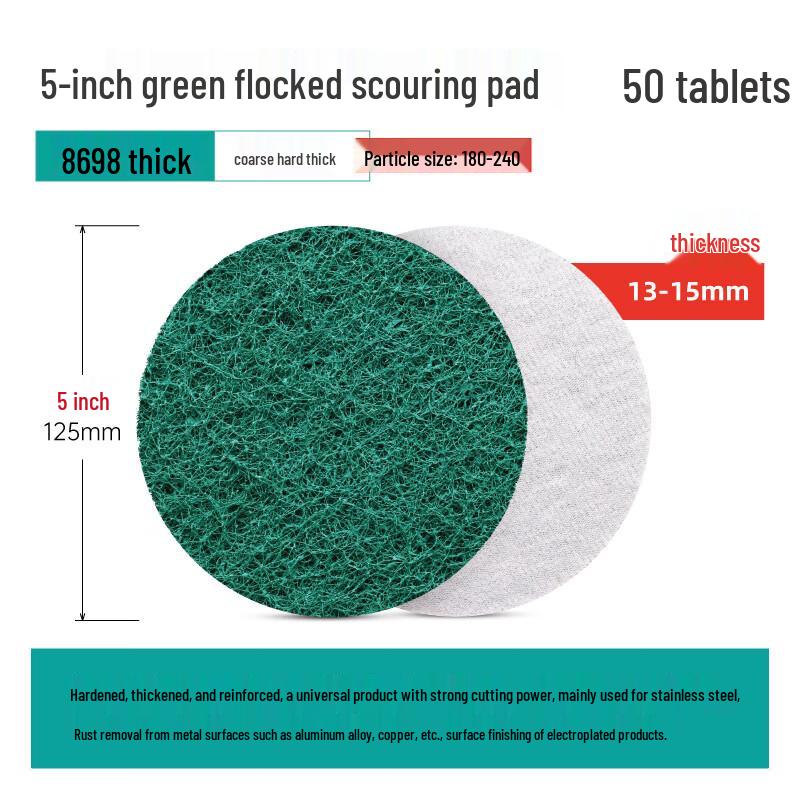 5-inch Flocked Diamond Scouring Pad