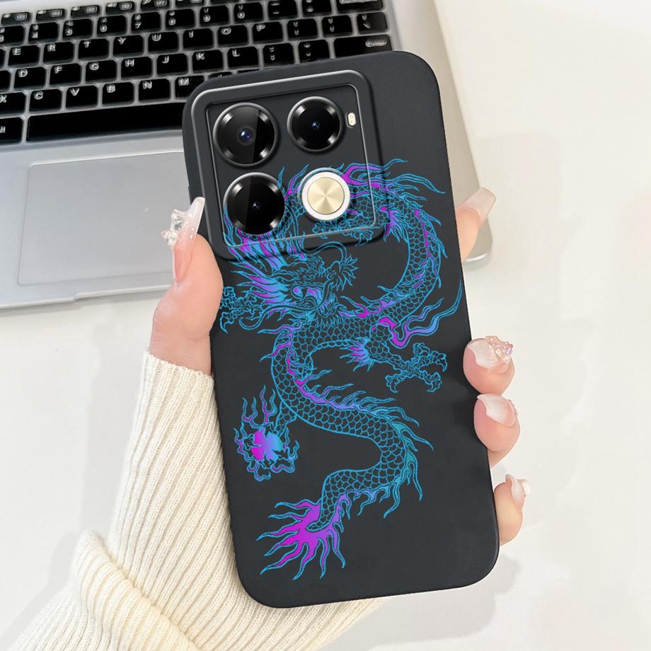 For Infinix Note 40 X6853 / Note 40 Pro 4G 5G / Note 40 Pro+ Plus Case Cover Liquid Silicone Soft TPU Cool Style Cartoon Fundas