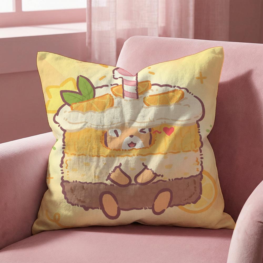 Cats & Soup Cushion Cover Multi-Scene Pillow Cover for Home & Car - Reversible, Soft & Durable for Daily Use