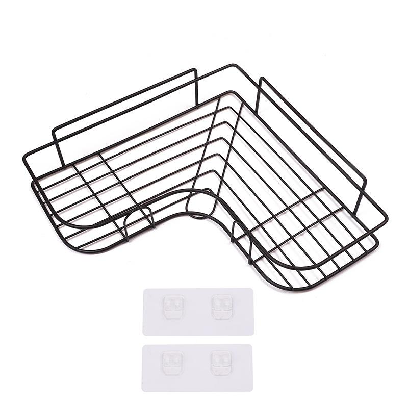 Bathroom Shelf Without Drilling Iron Shower Shelves Shampoo Storage Rack Cosmetic Holder Wall Mounted Shower Organizer