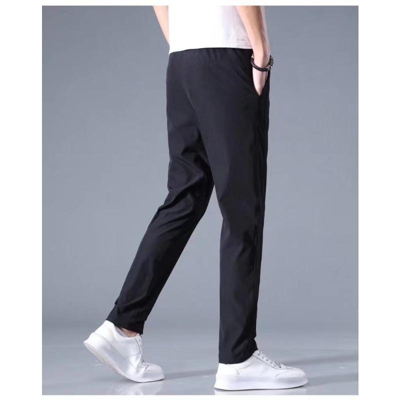 Summer Thin Stretch Quick-drying Trousers Men's Sports Pants Ice Silk Loose Breathable Pants Men