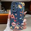 Luxury Flowers Print Case For Samsung S26 Ultra A57 A37 A17 A18 S25 S24 S23 S22 Ultra S21 FE A15 A35 A55 A16 A36 A56 5G Leather Texture Soft Cover