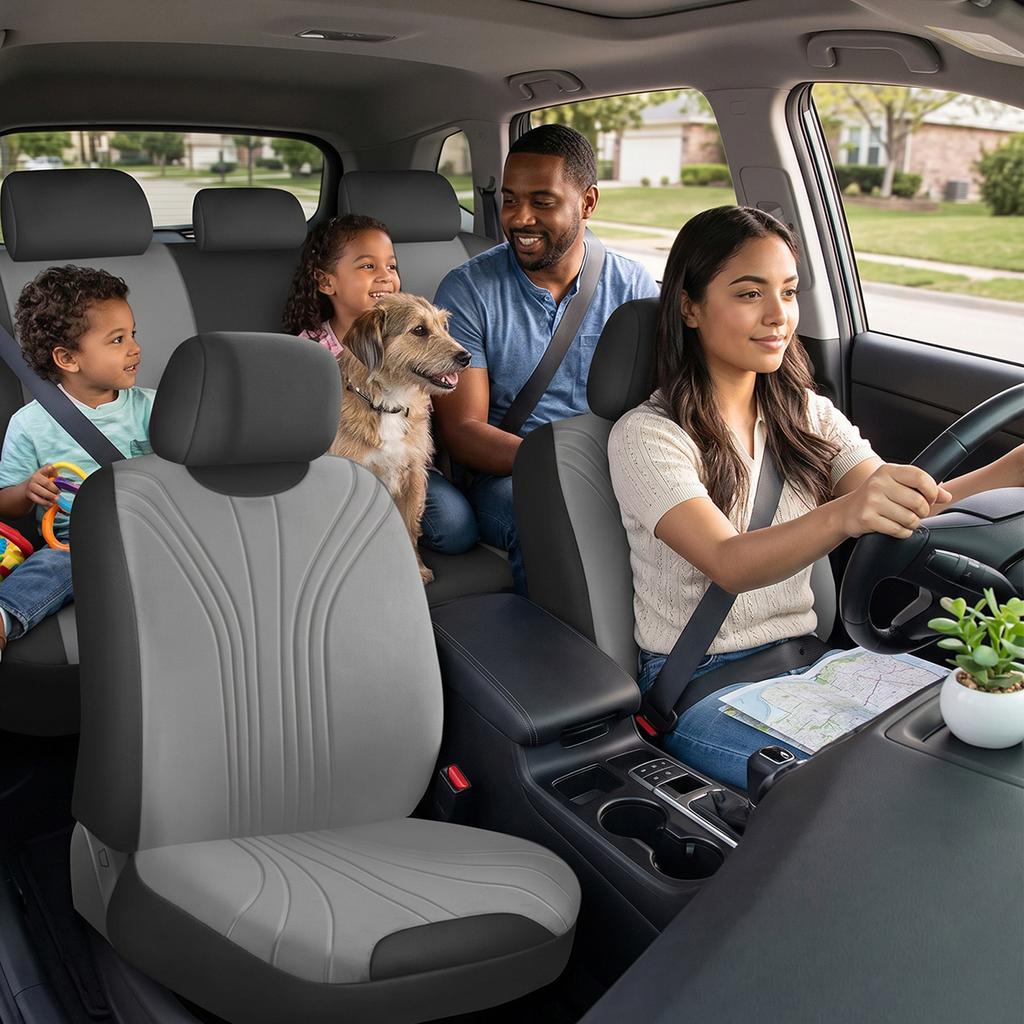 All-Season Car Seat Covers Easy To Install Non-Slip Breathable Full Set Of Car Seat Covers For 5 Seats