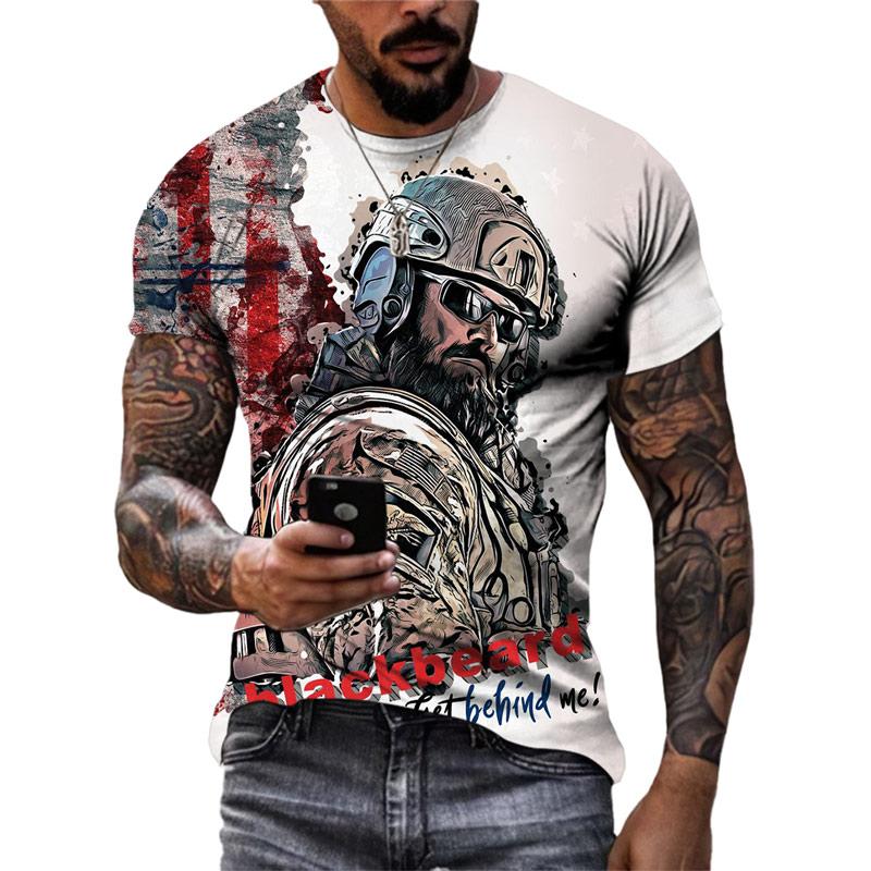 Männer Sommer Kurzarm O Hals 3D-Druck T-Shirt