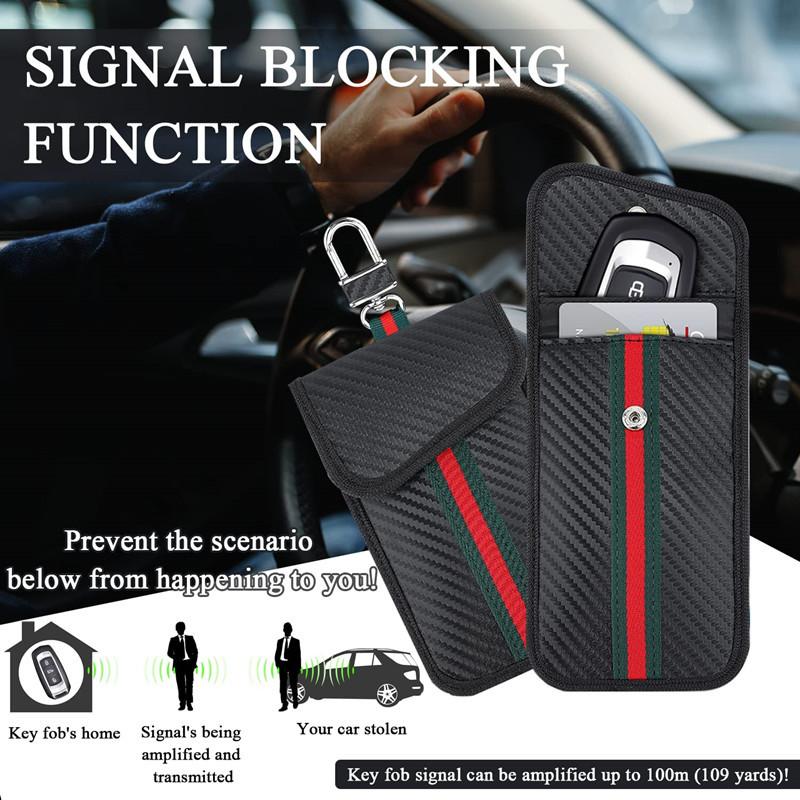 Langlebige Kompakte RFID-Blockierende Autoschlüsseltasche Tragbarer Signalabschirm Schutzhülle Schlüsseloser Einstieg Diebstahlschutz Sichere Aufbewahrung Auto-Hülle Tasche