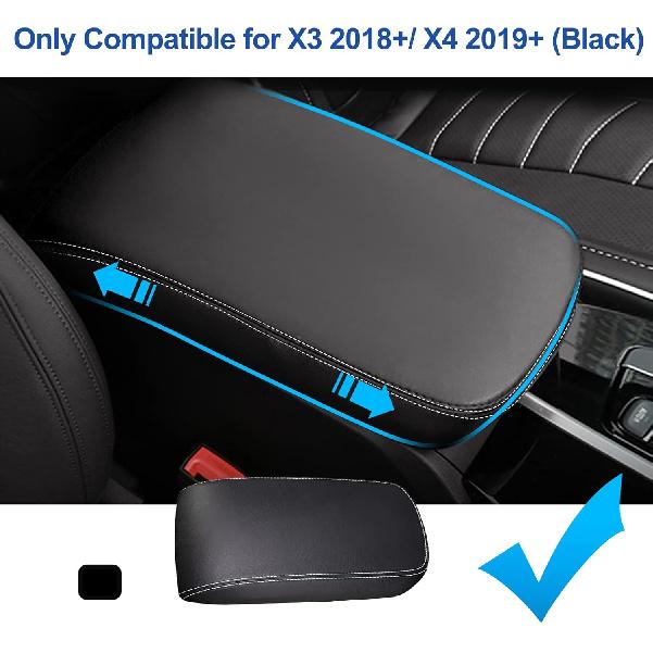 Center Console Cover for BMW X3 (2018-2024)/for BMW X4 (2019-2025), for BMW X3 X4 (sDrive30i/xDrive30i/M40i/M), Waterproof&Comfy Leather Armrest
