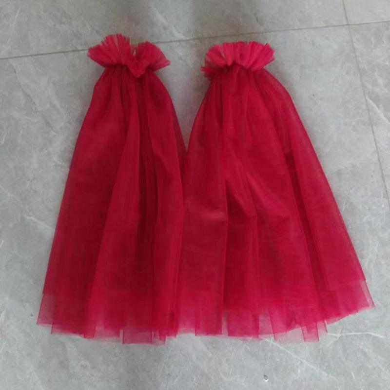 Bride Wedding Gloves Gauze Summer Fairy Sweet Long Removable Puff Sleeves White Tulle Party Dress Accessory