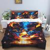 Cute Cartoon Charizard-Themed Bedding Set, featuring a soft duvet cover and pillowcases—perfect for teenagers, children, and mor