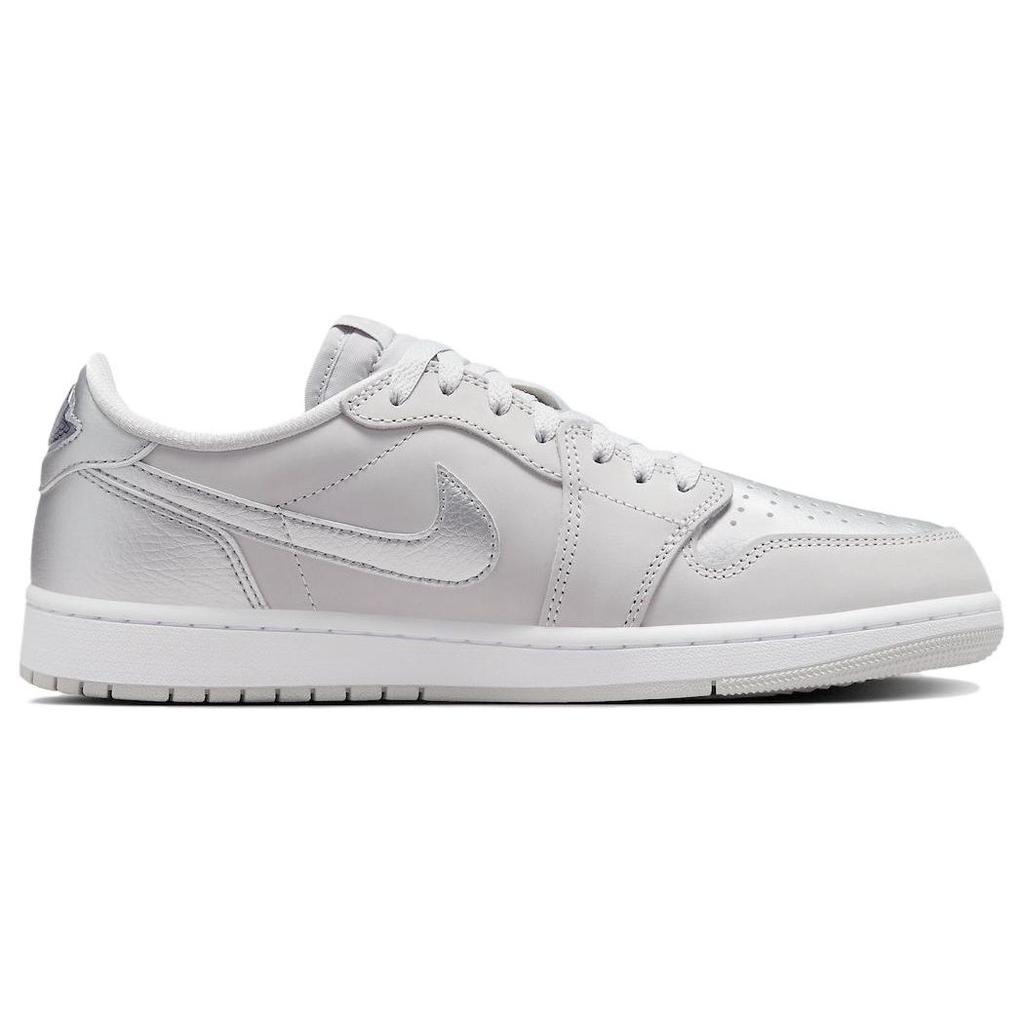 Air Jordan 1 Retro Low OG Metallic Silver Men Sneakers Grey Neutral-Grey White CZ0790-002