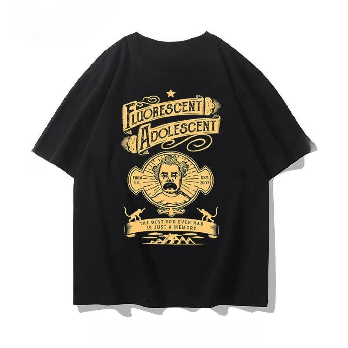 

2025 Футболка Arctic Monkeys Рок с коротким рукавом для мальчиков и девочек Американский уличный стиль Высококачественный люксовый бренд, любимый многими поклонниками музыки XXXXXL чёрный