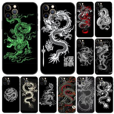 Design Chinesischer Drache Handyhülle für iPhone 5 5s 2020se 6 6s 7 8 plus x 10 XR XS 11 12 13 mini pro MAX schwarze TPU Rückseite