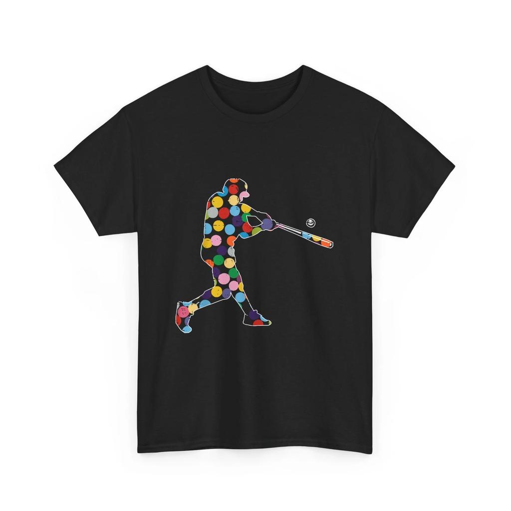 Dot Art Baseball Player Dots Men Boys Kids T-Shirt