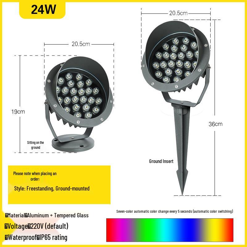 Outdoor Waterproof Tree Spotlight, Garden Floodlight, Landscape Light, Ground Plug Lawn Light