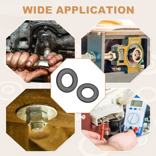 PATIKIL M14 Flat Washers, Stainless Steel, 14-Piece Set, M14x28x1.2mm, 304 Stainless Steel, Black, for Car, Furniture, and Machine Repairs