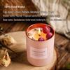 Pink Electroplated Scented Candle with Dried Flowers - Perfect for Parties and Atmosphere Enhancement.