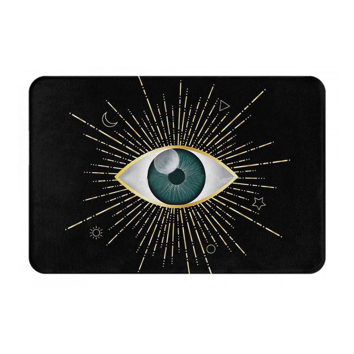 

Greek Evil Turkish Eye Housewarming Welcome Doormat Front Door Mat Porch Outdoor Indoor Entrance Floor Entryway Rug Absorbent 40x60cm