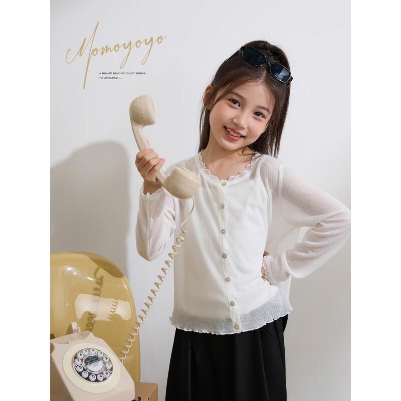 Girls Lace Trim Summer Knit Cardigan 150