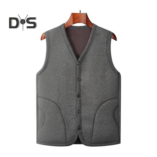 

Мужской зимний жилет, пальто с V-образным вырезом, без рукавов, однобортный жилет, однотонная утолщенная бархатная подкладка, низ, верх XXXL светло-серый