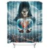 Mystical Woman Heart-Shaped Earth Shower Curtain - Waterproof, Mildew-Resistant, Machine Washable for Fantasy Bathroom Decor