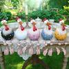 Funny Big-Eyed Long-Legged Chicken Decorative Ornament Rooster Figurine Resin Animal Statue Garden Yard Decoration Home Decor