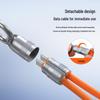 Dual Type-C & Lightning Zinc Alloy Silicone Lanyard Cable, 60W Fast Charger