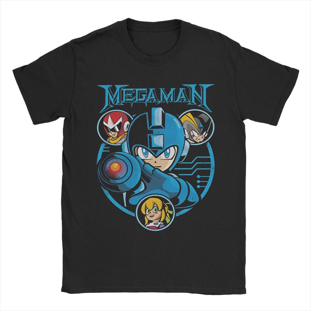 Fashion Mega Man Robot World Game T Shirt for Men Women Japanese Science 100 Cotton Tshirts Short Sleeve Clothing