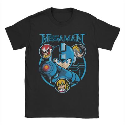 Summer Mega Man Robot World Game T Shirt For Unisex Japanese Science Cotton Tee Shirt Short Sleeve Clothes
