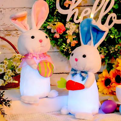 1-3 PCS Easter Decorations Glowing Bunny Doll Small Rabbit Ornament New Year Gift Holiday Decoration Festive Home Accent Display