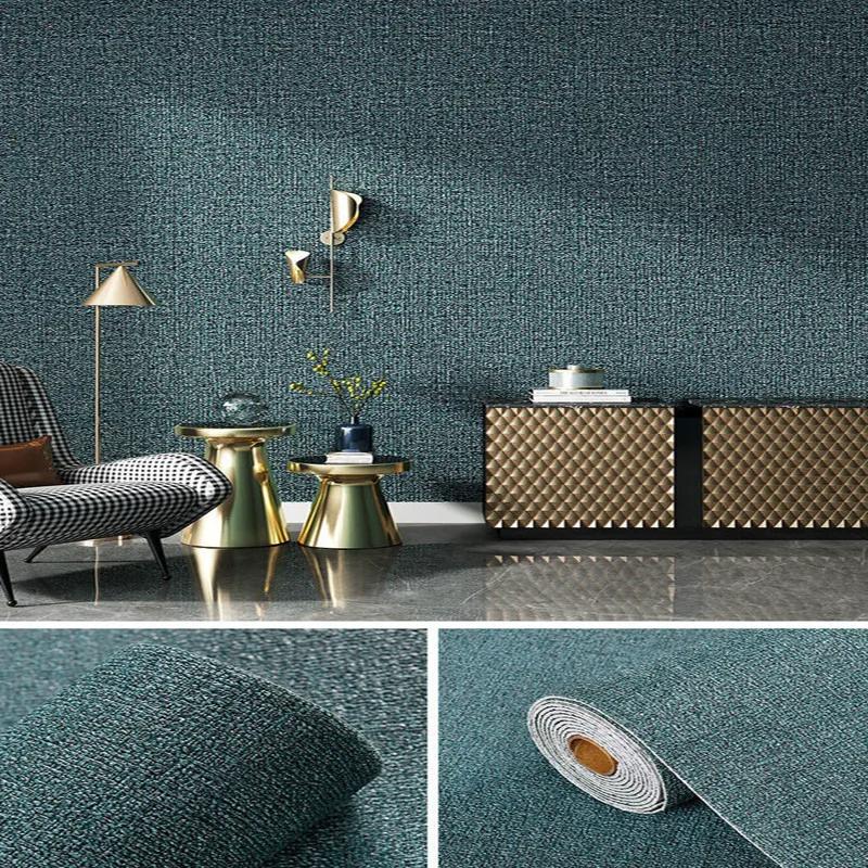 50cmX2.8m/10m Linen 3D Foam Self-adhesive PVC Solid Color Luxury Waterproof Background Wall Decoration Wallpaper Wall Stickers