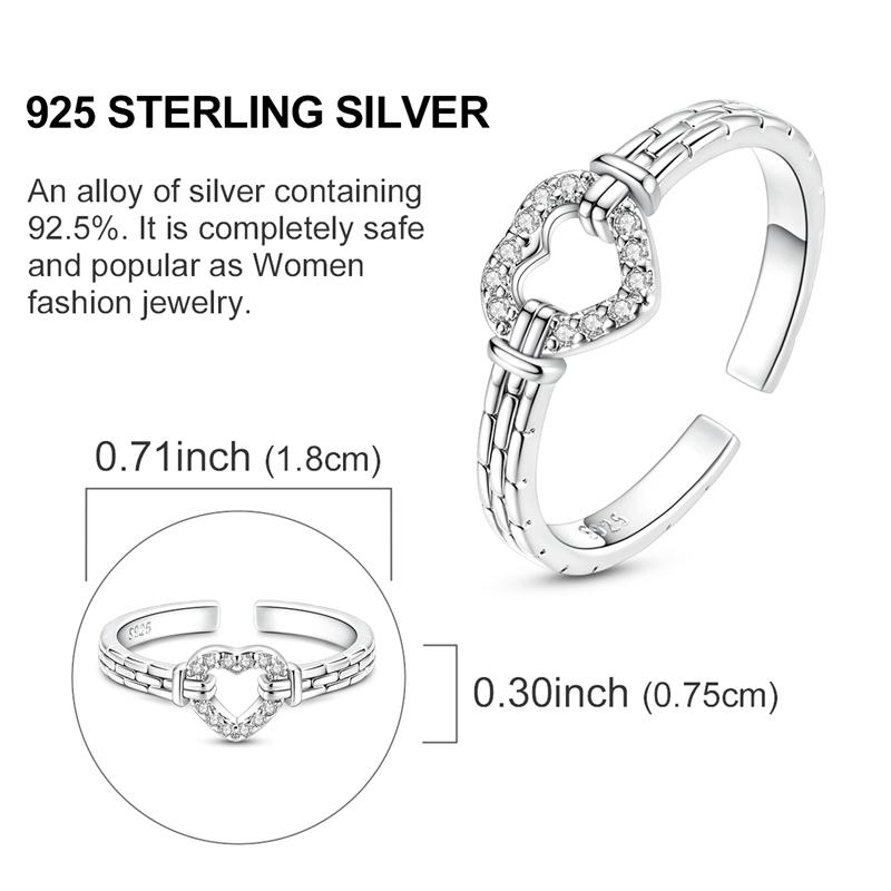 Original 925 Silver Ring Sparking Bear Bow Wing Rose Open Rings for Women Girls Jewelry Birthday Anniversary Engagement Gifts