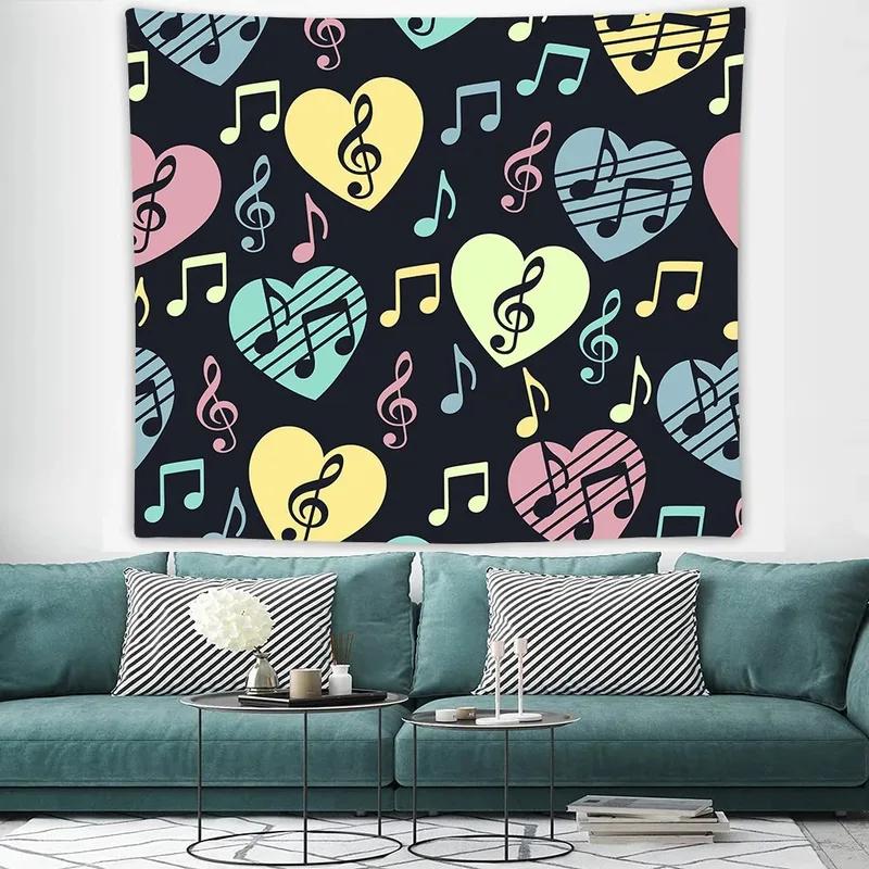 Living Room Bedroom Tapestry Creative Musical Note Pattern Fashion Home Decoration Tapestry