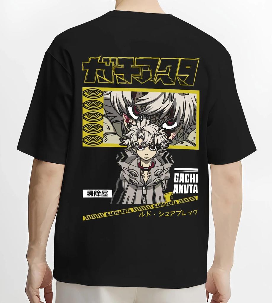 Men's T-shirt Gachiakuta Back Print Cotton Men Oversized Hip Hop Anime Short Sleeve Streetwear Male Clothing High Quality Short Sleeves