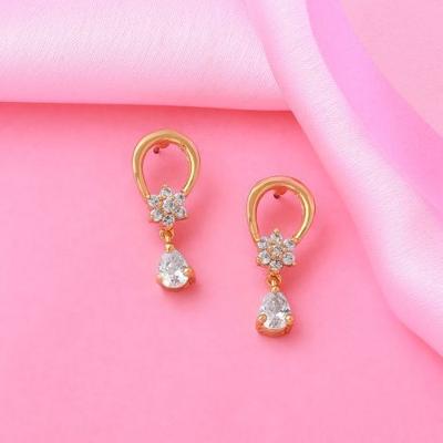 Boucles d'oreilles en plaqué or avec diamants américains pour femmes