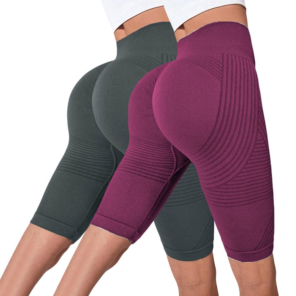 Pantalon de fitness sans couture décontracté pour femme, 2 pièces, avec effet push-up, coupe moulante et taille haute, pantalon de yoga Seach