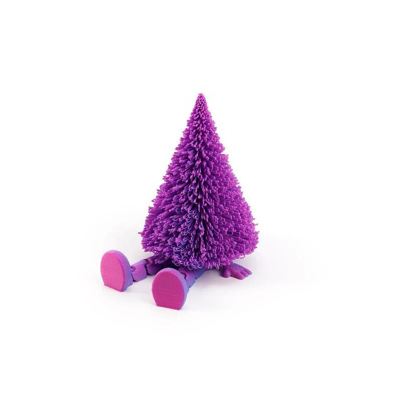 3D Printed Xmas Tree Figurine Movable Joints Eco Friendly Multi Colors for Christmas Party Table Decor Creative Holiday Gift