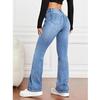 Jeans denim elasticizzati da donna Pantaloni dritti slim a vita alta Pantaloni lunghi casual da donna