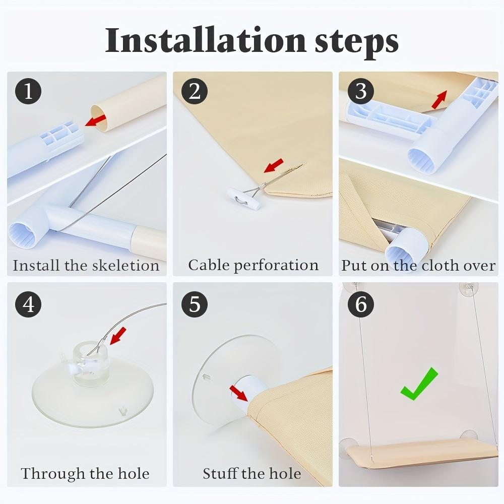 Bequemer Fenstersitz für Katzen – gemütliches, am Fenster montiertes Hängebett für Katzen