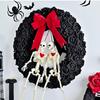Skull Wreath for Halloween Festivities Scary Rose Skeleton Garlands Accessories Party Indoor Outdoor Party Decorations